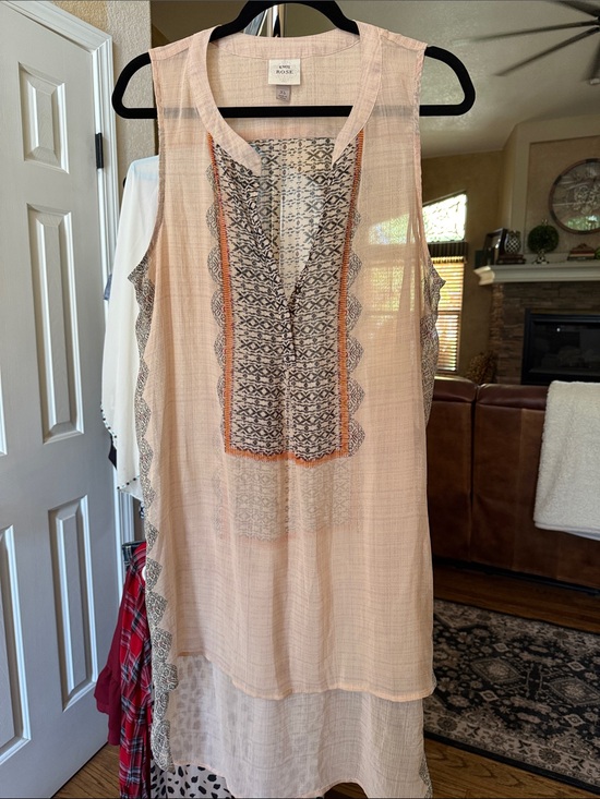 Knox Rose Dresses & Skirts - Sleeveless Peach Embroidered Midi Dress by Knox Rose